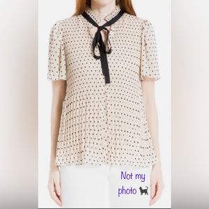 Cute work blouse, plus,by Max Studio. Lined. Ivory/blk